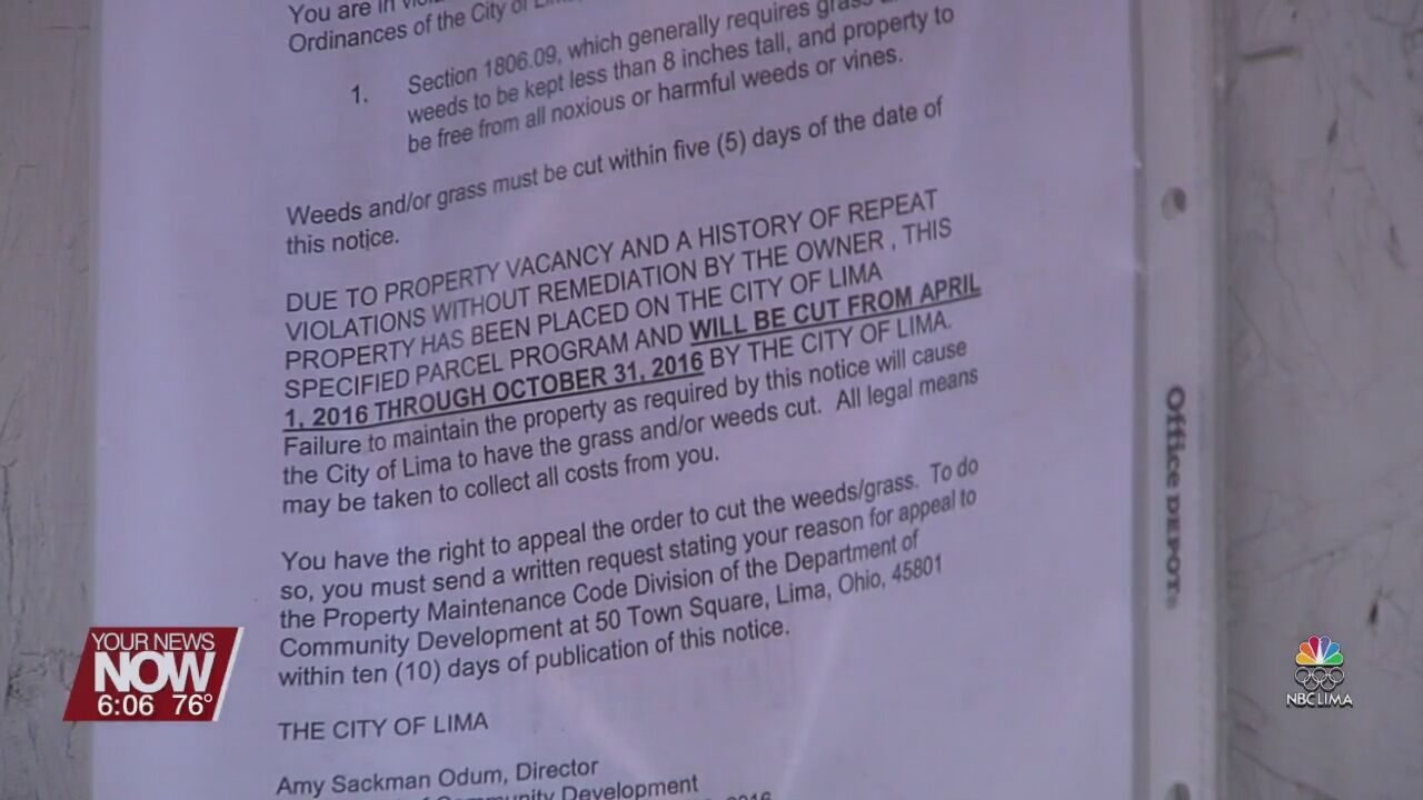 Lima's property maintenance code enforcement is back up to full staff and will be checking on code violations